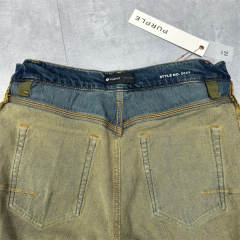 1:1 Quality PURPLE BRΑND Mid Indigo Destroy Denim Jeans 23SS Paint Pants Men P002 Slim