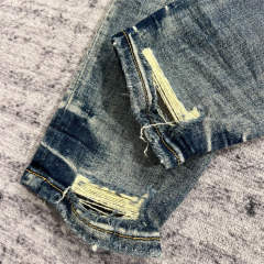 1:1 Quality PURPLE BRΑND Light Indigo Denim Destroy Jeans 23SS Jeans Men P002 Slim