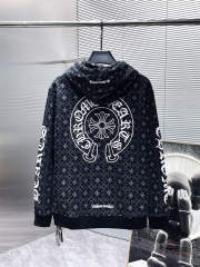 Chr0me Hearts CH All Over Cross Hoodie Black White