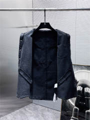 Chr0me Hearts Black Cross Patch Denim Jacket Clean Fits