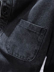 Chr0me Hearts Black Cross Patch Denim Jacket Clean Fits