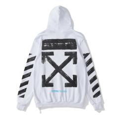 OW Pink Logo Hoodie Black White
