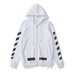 OW Pink Logo Hoodie Black White