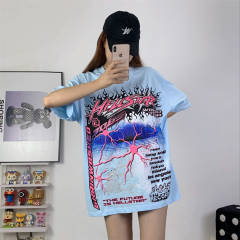 Hellstar Studios Neuron Short Sleeve Tee Shirt Vintage Blue