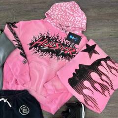 Hellstar Vintage Washed Large Logo Hoodie and Pants Set - Reps