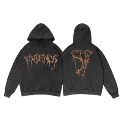 VLONE Thorns Logo Vintage Hoodie Black