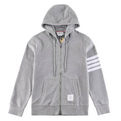 Thom Browne Waffle Hoodies Gray/Navy Blue/Green