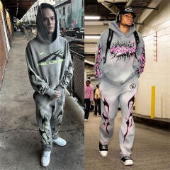 Hellstar Studios Vintage Washed Tracksuit Gray Hoodie Pants