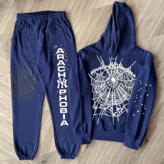 1:1 Quality Spider x New York Yankee Navy Phobia NY Tracksuit Hoodie Pants