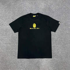 1:1 Quality Bape Ape Gothic Font T-Shirt Black White