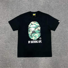 1:1 Quality Bape Ape Green Desert Camo Logo T-Shirt Black White