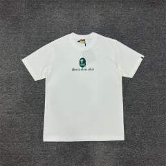 1:1 Quality Bape Ape Gothic Font T-Shirt Black White