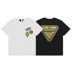 Vlone Scythe and Skeleton Print T-Shirt Black White