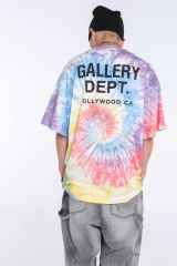 Gallery Dept Tie-dyed monogrammed Tee Pink