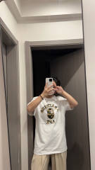1:1 Bape Yellow Green Small Head Tee White Black