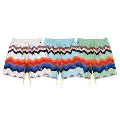 Rhude Checkered Swim Shorts Black Blue Green Red