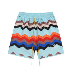 Rhude Checkered Swim Shorts Black Blue Green Red