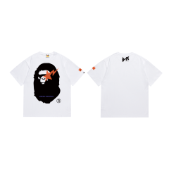 Bape A Bathing Green Small Head Ape Big Logo T-Shirt Tee Black White