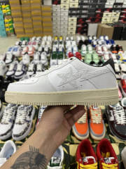 Bapesta Bape Sta Classic White Black Leather Shoes