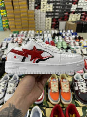 Bapesta Bape Sta White Shark Leather Shoes