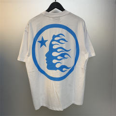 Hellstar Studios Classic Blue Logo Short Sleeve Tee Shirt White