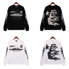Hellstar Studios Long Sleeve T-Shirt Beige Black