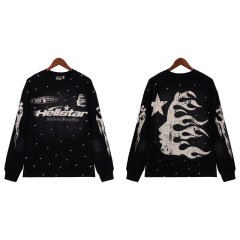 Hellstar Studios Long Sleeve T-Shirt Beige Black