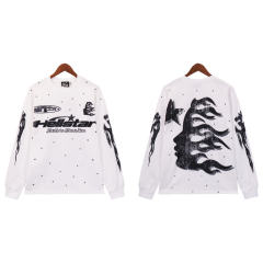 Hellstar Studios Long Sleeve T-Shirt Beige Black
