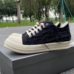 R*ck Οwens Leather OW Low-End High Shoes Black Pink (Size 7-13)