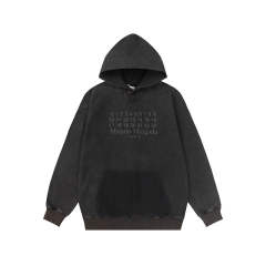 Maison Margiela MM6 Distressed Classic Hoodie Black Blue