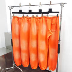 1:1 quality version Hellstar Washed Orange Logo Print Drawstring Sweatpants with NFC Tag
