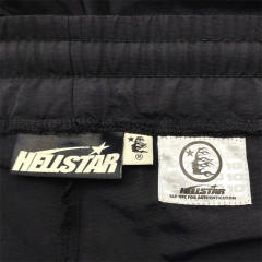 1:1 quality version Hellstar Nylon waxed black shorts with NFC Tag