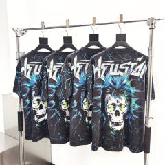 1:1 quality version Hellstar Lightning Boys Logo Print Tee