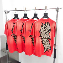 1:1 quality version Hellstar Torn Letter Slashed Washed Version Tee 2 colors with NFC Tag