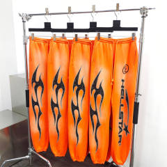 1:1 quality version Hellstar Washed Orange Logo Print Drawstring Sweatpants with NFC Tag