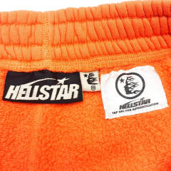 1:1 quality version Hellstar Washed Orange Logo Print Drawstring Sweatpants with NFC Tag