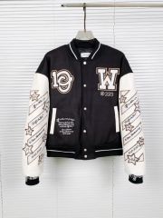OW Black Demon Embroidered Baseball Jacket