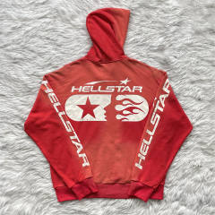 Hellstar Studios Distressed Classic Logo Hoodie Red