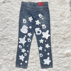 Sp5der Big Star 555 Printed Denim Pants