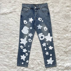 Sp5der Big Star 555 Printed Denim Pants