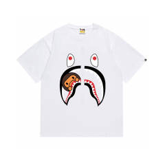 Bape A Bathing Shark Face Logo T-Shirt Tee Black White
