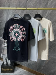 Chr0me Hearts Rheinstone Tee T-Shirt Black White Gray