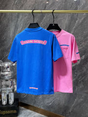 Chr0me Hearts Banner Logo Tee T-Shirt Blue Pink