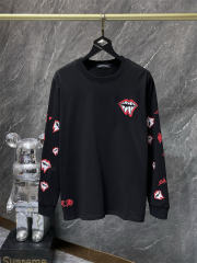 Chr0me Hearts Lips Long-Sleeve T-Shirt White Black