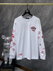 Chr0me Hearts Lips Long-Sleeve T-Shirt White Black
