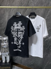 Chr0me Hearts Gray Cross Tee T-Shirt Black White
