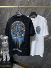 Chr0me Hearts Horseshoe Logo Tee T-Shirt Black White