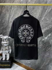 Chr0me Hearts Rheinstone Logo Tee T-Shirt Black White