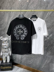 Chr0me Hearts Rheinstone Logo Tee T-Shirt Black White