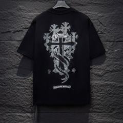 Chr0me Hearts Cross Logo Tee T-Shirt Black White